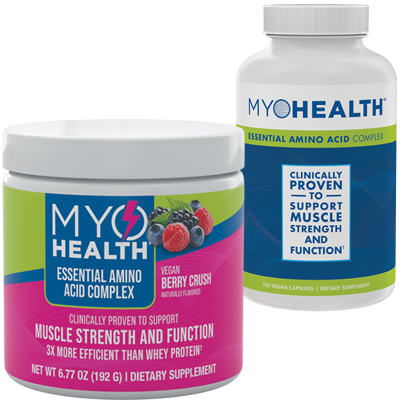 MyoHealth® Essential Amino Acid Complex Berry Crush Powder and Vegan Capsules | Amino Acid Supplement